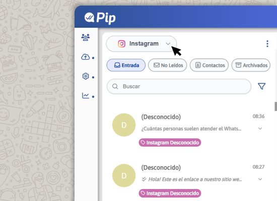 Mensajes directos de Instagram gestionados desde Pip
