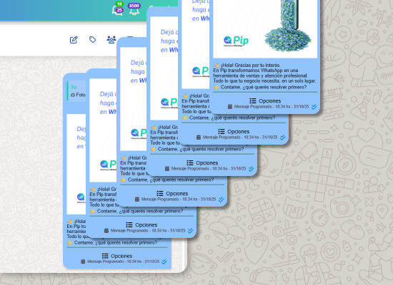 Envío masivo de campañas por WhatsApp y email desde Pip